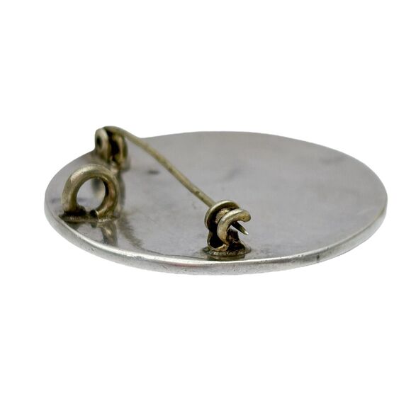 Malachite Inlay Chacmool Brooch Pendant | Mexican Mayan Incan | Sterling Silver - Picture 6 of 8